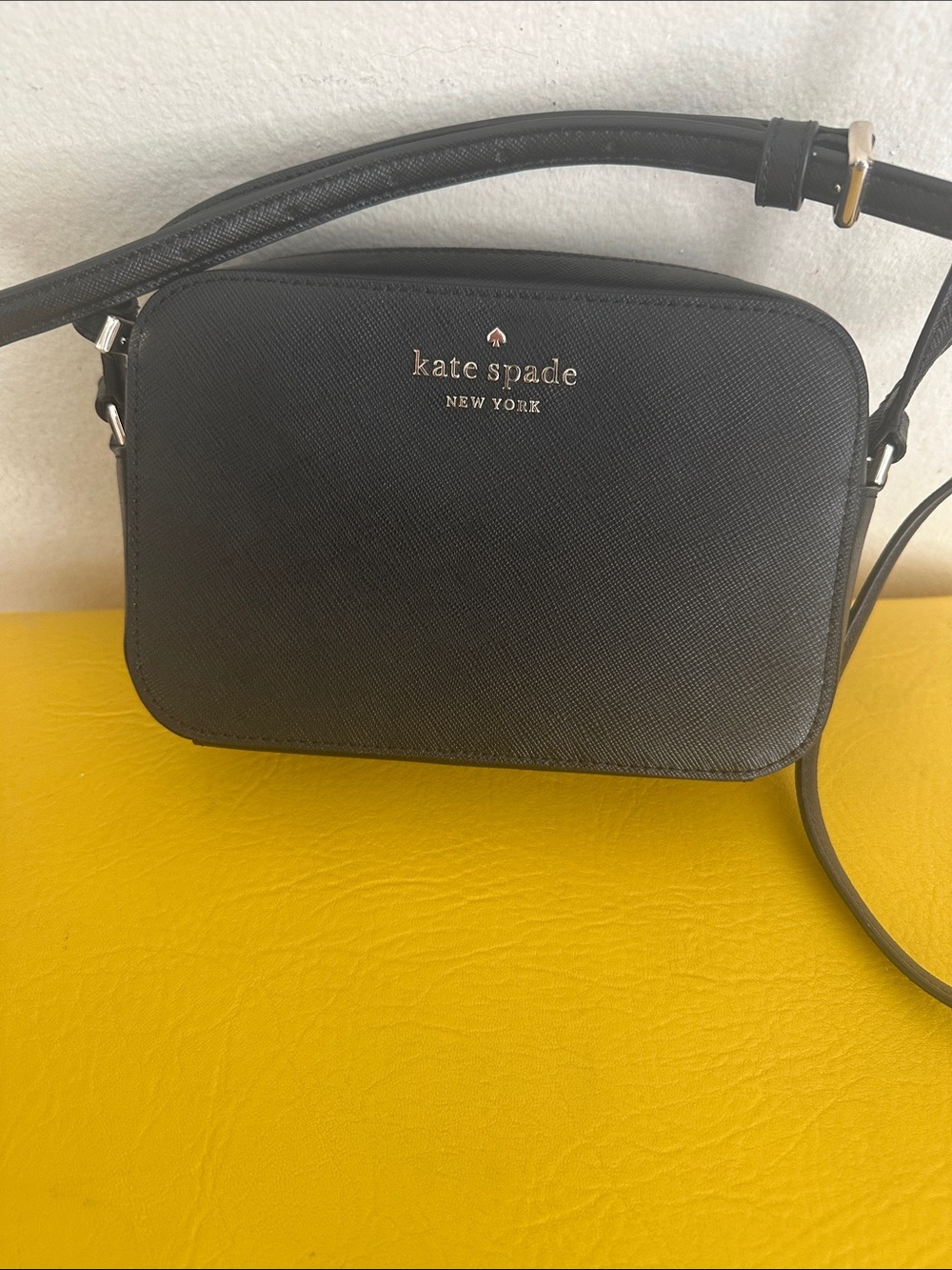 kate spade Black Saffiano Crossbody Camera Bag